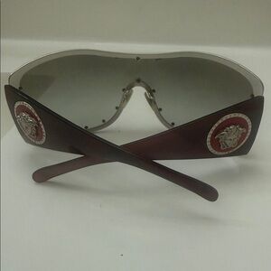 Versace Red Shield Sunglasses with Medusa Emblem